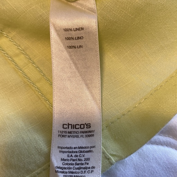 Chico’s 100% Linen Yellow Blazer - size 2 - Picture 11 of 13